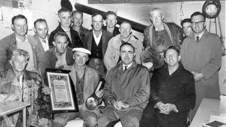 China Clay works group picture, circa 1960s
